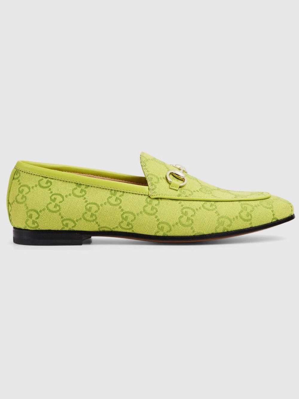 Gucci Jordaan Loafers Green Monogram Canvas Women’s EU 38.5/US 8.5